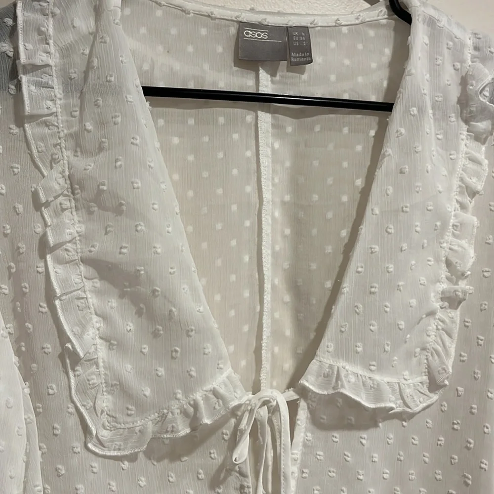 ASOS Maternity White Ruffle Blouse - Picture 2 of 5